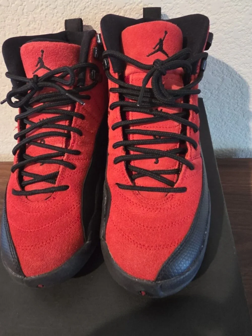 Nike Air Jordan 12 Retro GS Reverse Flu Game Varsity Red Black 153265-602...